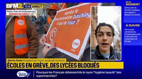 Manès Nadel: "150 lycées sont bloqués, principalement contre les mesures d'austérité budgétaire"