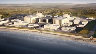 Sur cette image de synthèse, a été matérialisé le projet Hinkley Point C évalué à 18 milliards de livres (environ 21,2 milliards d'euros) porté aux deux tiers par EDF avec le soutien du groupe chinois CGN.