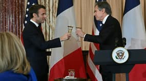 Emmanuel Macron et Antony Blinken, à Washington le 1er décembre 2022
