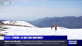 Corse: skier avec vue sur la Méditerranée