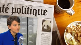 Najat Vallaud-Belkacem sur le plateau de BFMTV, le 23 mai 2013