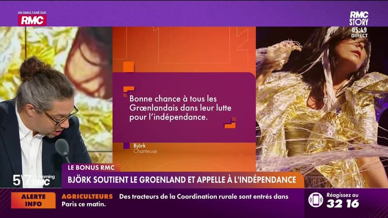 Le bonus RMC : Björk soutient le Groenland et appelle à l'indépendance - 08/01