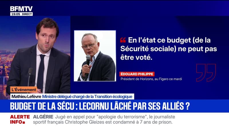 Budget de la Sécu: "S'abstenir ou voter contre, c'est potentiellement alourdir la facture des Français", déclare Mathieu Lefèvre, ministre délégué chargé de la Transition écologique