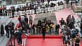 Le tapis rouge du 77e Festival de Cannes est déroulé sur les marches du Palais des Festivals, le 14 mai 2024 à Cannes