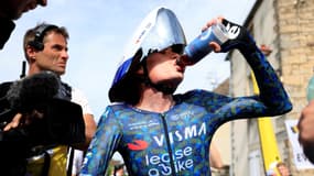 Jonas Vingegaard à l’issue du contre-la-montre du 5 juillet 2024 sur le Tour de France