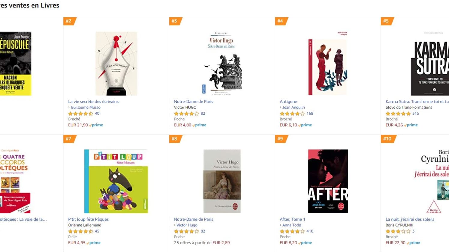 Les meilleurs ventes Les meilleurs ventes