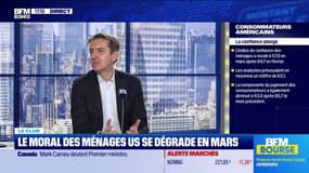 Les Etats-Unis bientôt en récession? "On n'a pas le sentiment que cette économie américaine souffre d'un déséquilibre majeur, qui serait susceptible de générer une récession", analyse Olivier Raingeard de la Blétière, de Neuflize OBC
