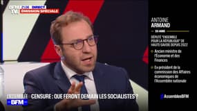 Pour Antoine Armand (Ensemble), "il n'est pas trop tard" pour éviter la censure du Parti socialiste