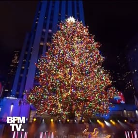 À New York, l'immense sapin de Noël du Rockefeller Center s'illumine
