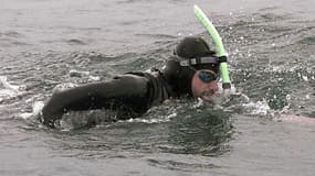 Benoît Lecomte lors de sa traversée de l'Atlantique en 1998