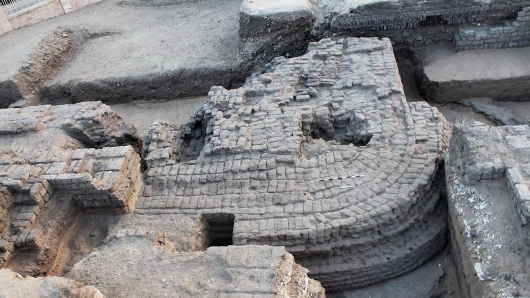 Les restes d'un palais, dans la cité antique d'Abydos, dans le sud de l'Égypte.