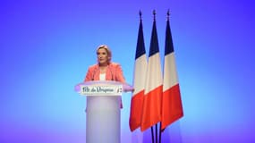 Marine Le Pen le 23 septembre 2018 à Mantes-la-Ville. 