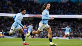 Jack Grealish célèbre son but lors de Manchester City-Leicester (2-0, Premier League), le 2 avril 2025