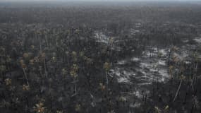 Vue aérienne des dommages causés par les incendies en Amazonie ce 26 août