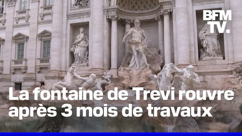 La célèbre fontaine de Trevi rouvre après 3 mois de travaux, le nombre de visiteurs désormais limité