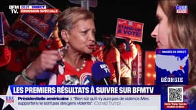 Élection américaine: "On organise un espace de festivités pour encourager les gens à aller voter", à Atlanta, des militants avec musique et pancartes devant les bureaux de vote
