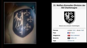 Le tatouage de Bastien Durocher sur le blog anti-fasciste "Rafindre".
