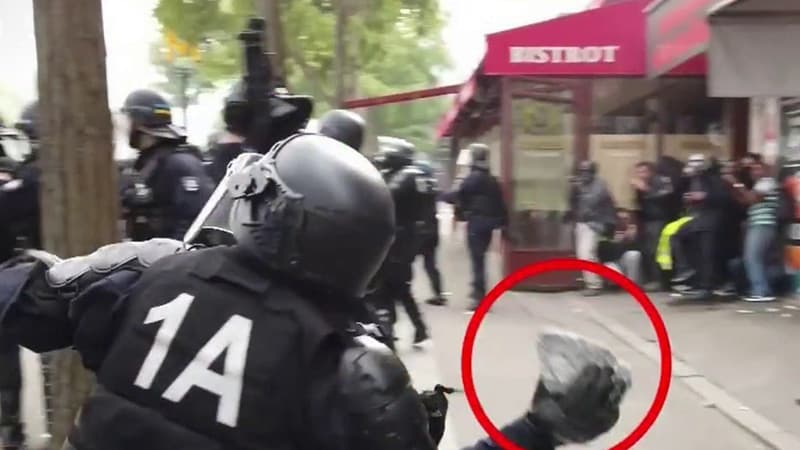Le CRS était jugé pour avoir lancé un pavé vers le cortège lors de la manifestation parisienne du 1er mai dernier.
