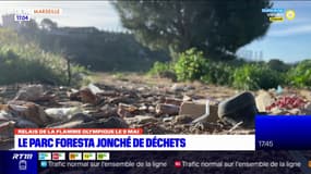 Marseille: le parc Foresta jonché de déchets avant le passage de la flamme olympique