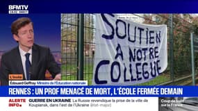 Enseignant menacé à Rennes : "C'est inadmissible, on ne touche pas à un professeur", s'indigne le ministre de l'Éducation nationale, Édouard Geffray