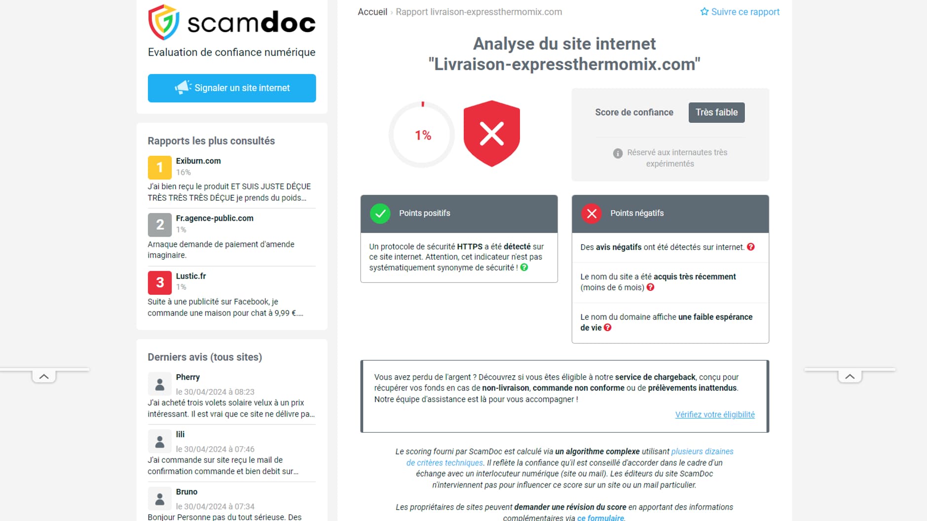 Scamdoc, un outil gratuit pour jauger la fiabilité des sites internet