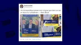 Des affiches de David Kimelfeld ont été taguées d'inscriptions antisémites