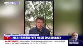 Christian Estrosi sur la tempête dans les Alpes-Maritimes:  "Jusque vers minuit, nous sommes à un niveau d'inquiétude extrêmement élevé"