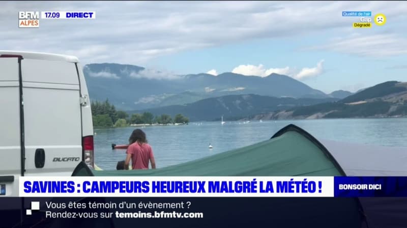 Savines-le-Lac: les campeurs heureux malgré la météo