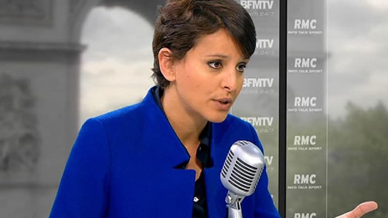 Najat Vallaud-Belkacem, ministre des Droits des femmes, promet un meilleur accueil des femmes battues dans les commissariats.
