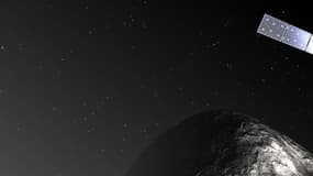 Image de synthèse de la sonde Rosetta et de la comète Tchouri, publiée par l'ESA le 3 décembre 2012.