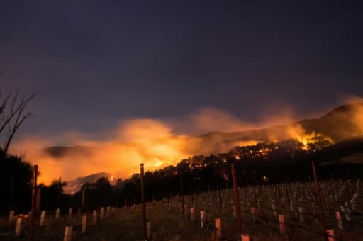 Des incendies monstres dans la région viticole de Napa, Californie, le 9 octobre 2017 Des incendies monstres dans la région viticole de Napa, Californie, le 9 octobre 2017