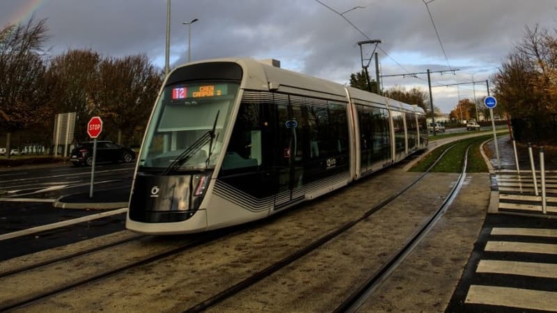 Le tram à Caen en novembre 2019