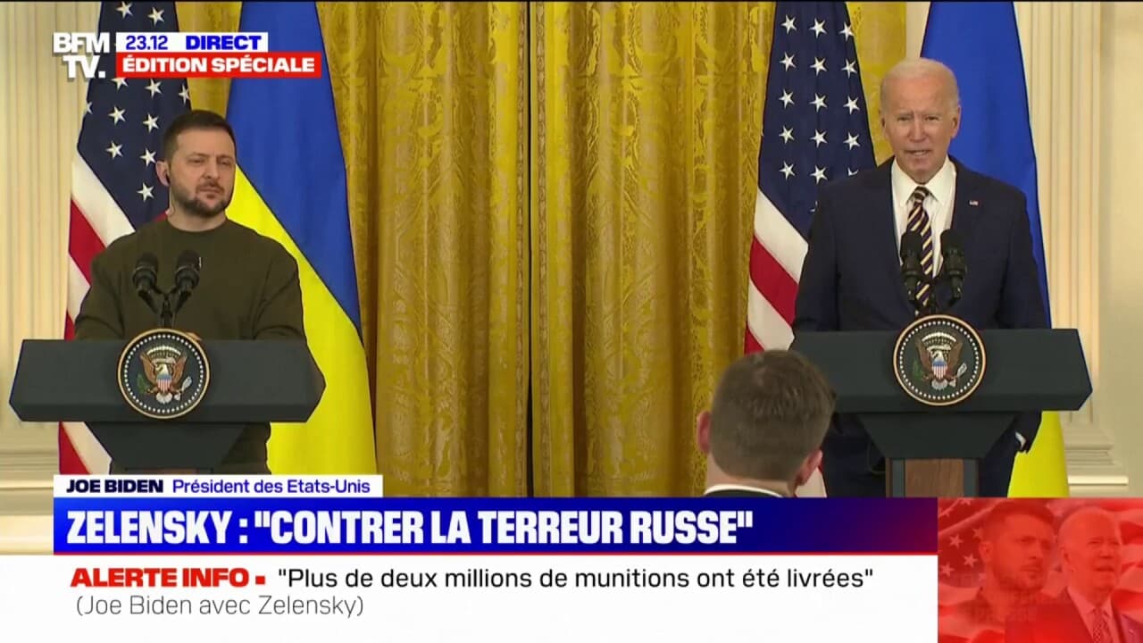 Joe Biden aux côtés de Volodymyr Zelensky: "Poutine va échouer"