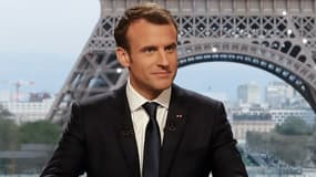 Emmanuel Macron avant son interview dimanche soir. 