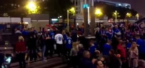 Des supporters des Bleus réservent une haie d’honneur aux fans islandais