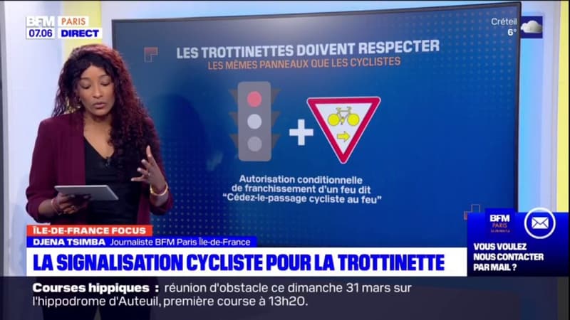 Île-de-France: la signalisation pour les cyclistes s'applique désormais aux trottinettes électriques