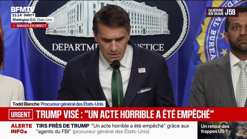 Tirs près de Donald Trump: "Un acte horrible a été empêché", se félicite le procureur général des États-Unis