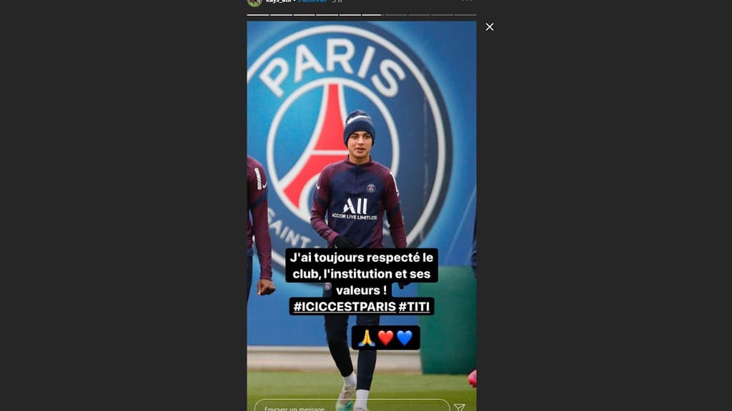 Le message de Kays Ruiz-Atil sur Instagram