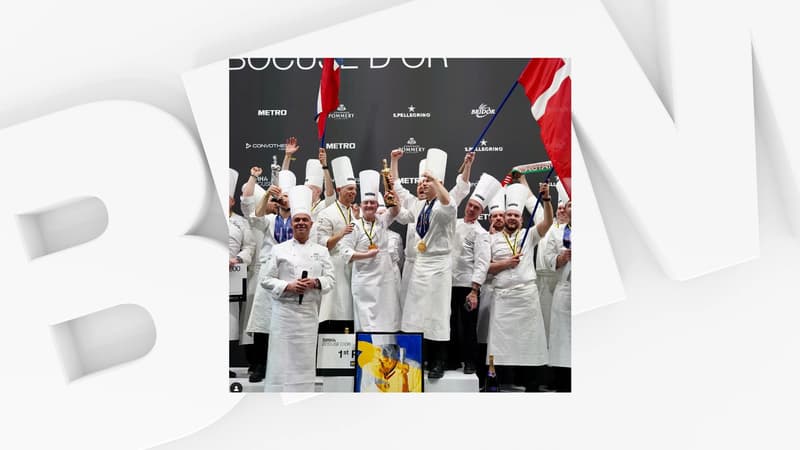 Le Danemark a été sacré au Bocuse d'Or 2023 au SIRHA à Chassieu, près de Lyon, le 23 janvier 2023