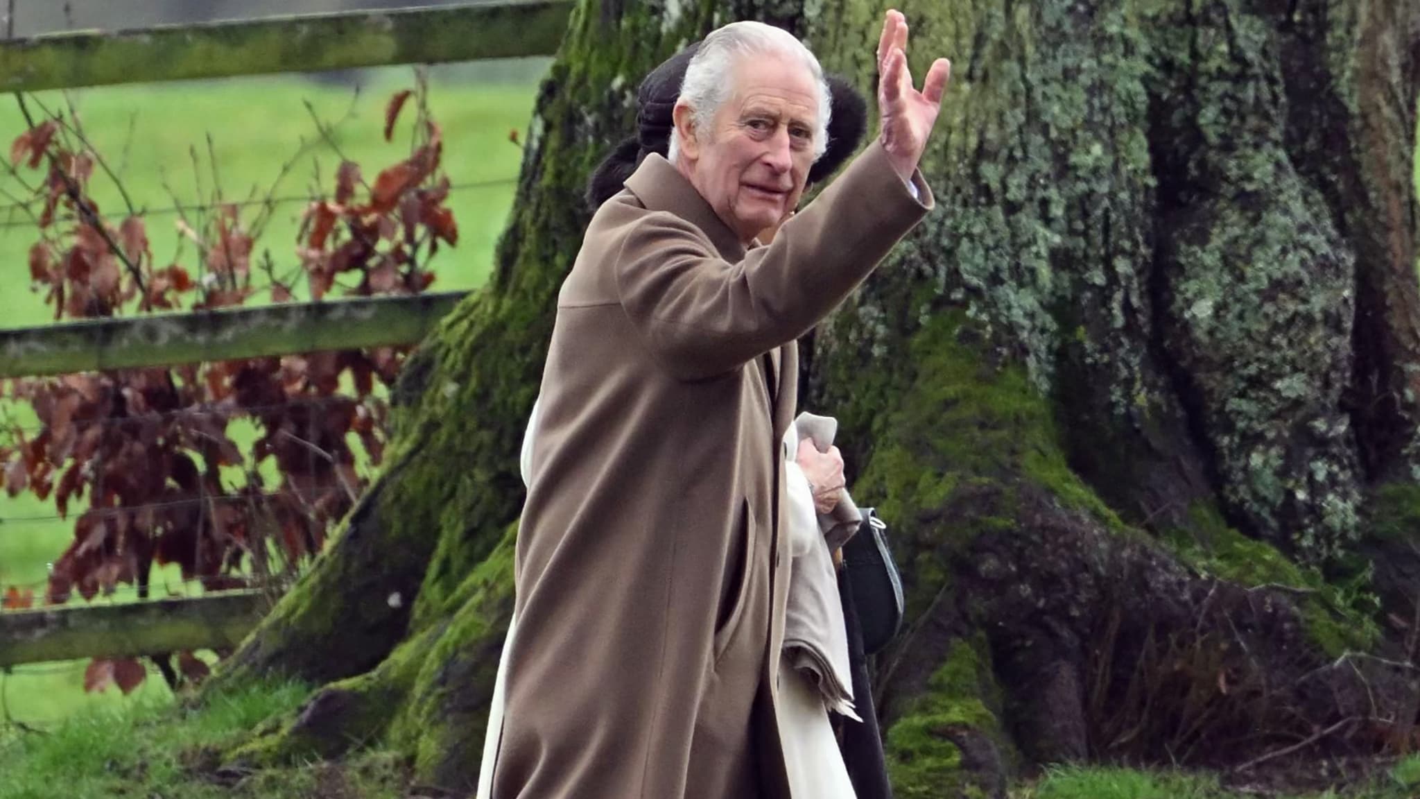 Le roi Charles III a assisté le 11 février 2024 au service religieux de l'église Sainte-Marie-Madeleine dans le domaine royal de Sandringham (est de l'Angleterre)