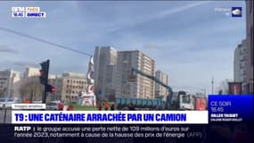 T9: une caténaire arrachée par un camion, le trafic interrompu