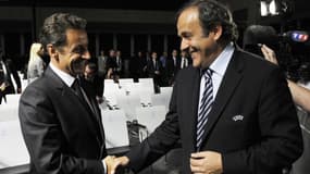 Nicolas Sarkozy et Michel Platini, en 2010