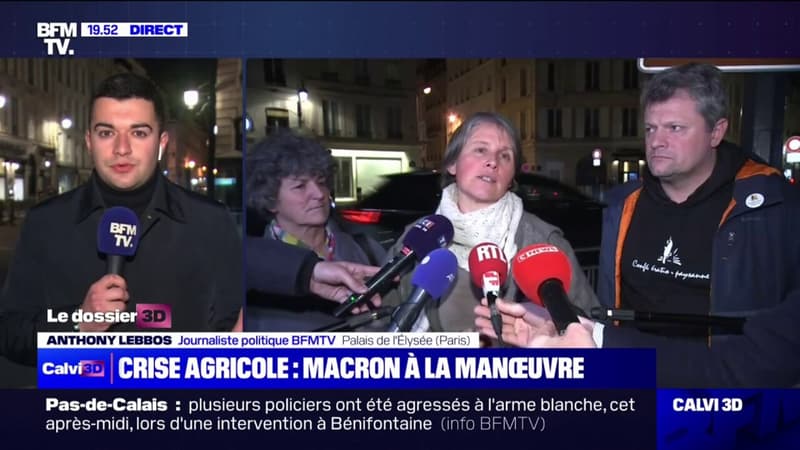 Syndicats agricoles reçus à l'Élysée: les représentants de la Coordination rurale et de la Confédération paysanne estiment avoir été 