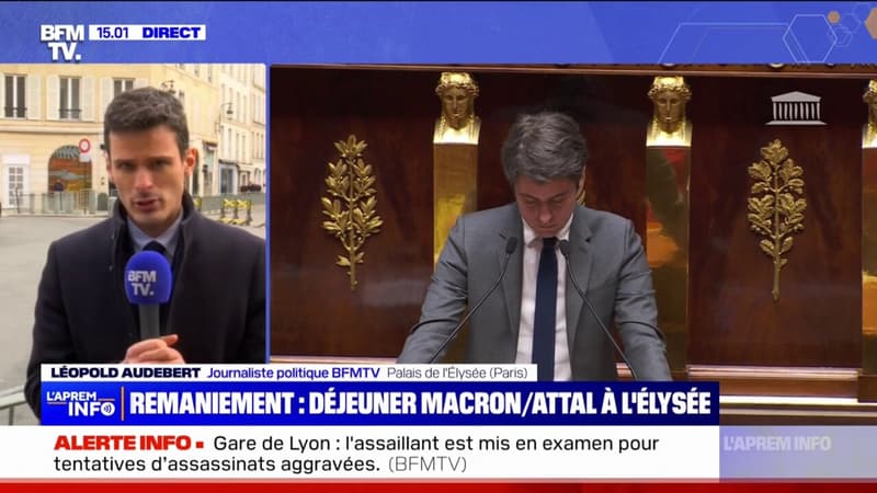 Remaniement: Gabriel Attal a déjeuné avec Emmanuel Macron à l'Élysée