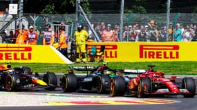 Des monoplaces de Formule 1 au GP de Belgique, à Spa le 28 juillet 2024