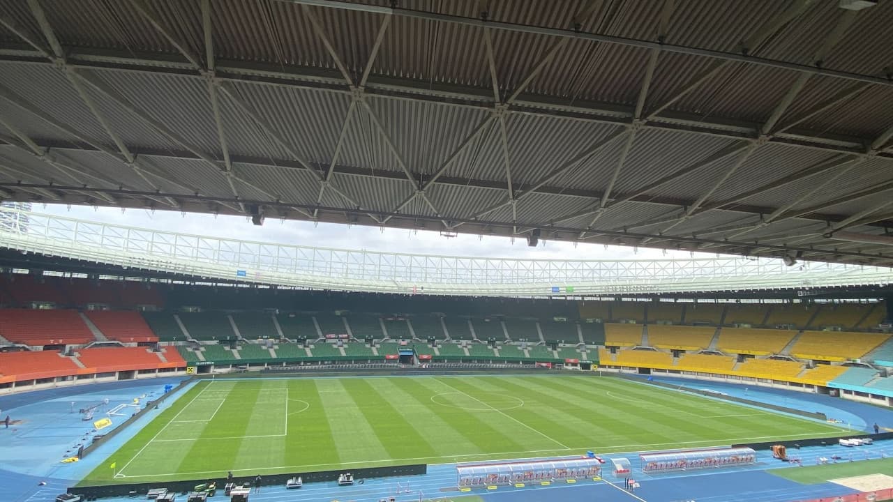 La pelouse du Ernst Happel Stadium en Autriche, le 9 juin 2022 La pelouse du Ernst Happel Stadium en Autriche, le 9 juin 2022