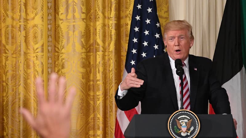 Donald Trump durant la conférence de presse. 