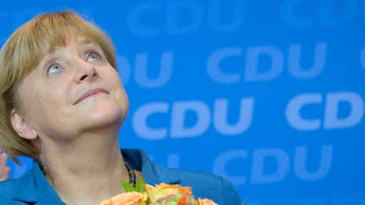 Angela Merkel après l'annonce de sa victoire.