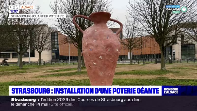 Strasbourg: une poterie géante installée dans la ville