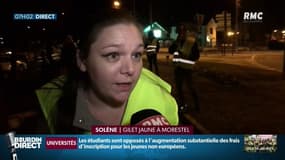 Solène, "gilet jaune" à Morestel (en Isère) attend de nouvelles mesures